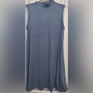 Kristin Nicole Like New Shift Dress Blue Gray Mockneck